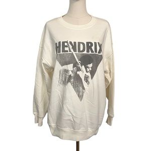 Hendrix Authentic Cream White Soft Oversized Crewneck Sweater Sweatshirt XS